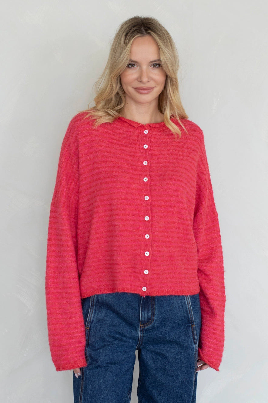 Church Girl Knit - Strawberry Stripe