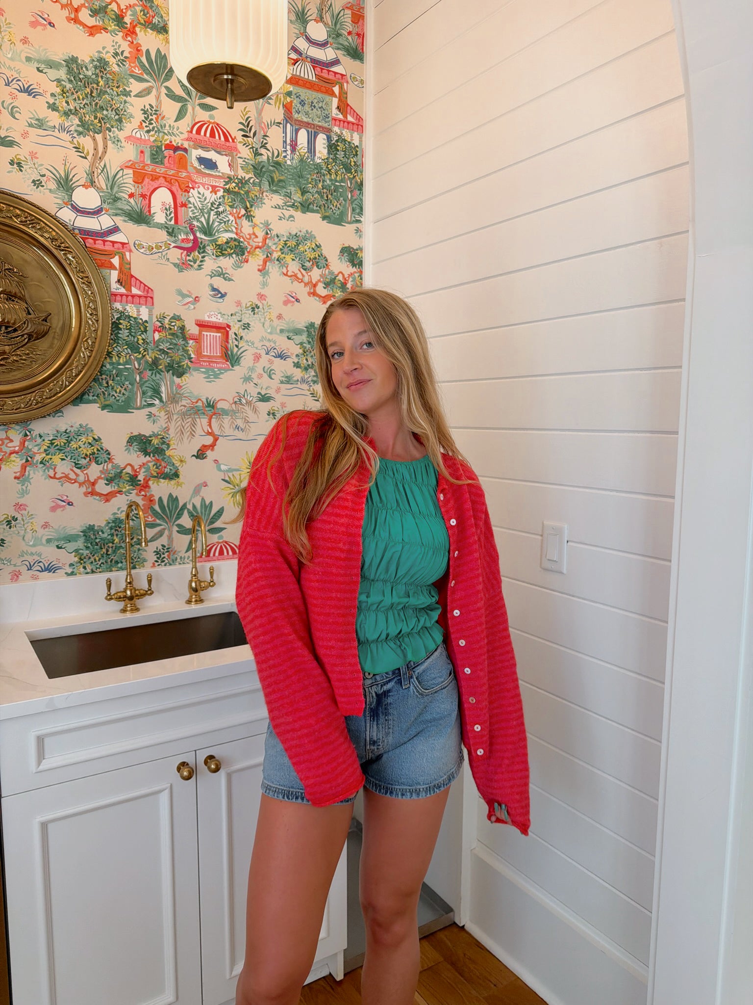 Church Girl Knit - Strawberry Stripe