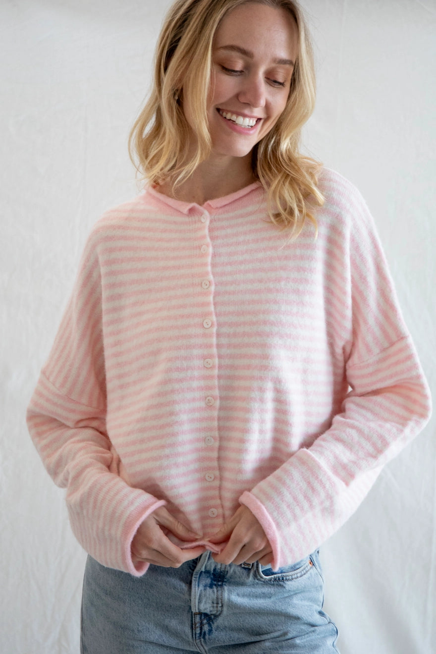 Church Girl Knit - Bubblegum Pink Stripe