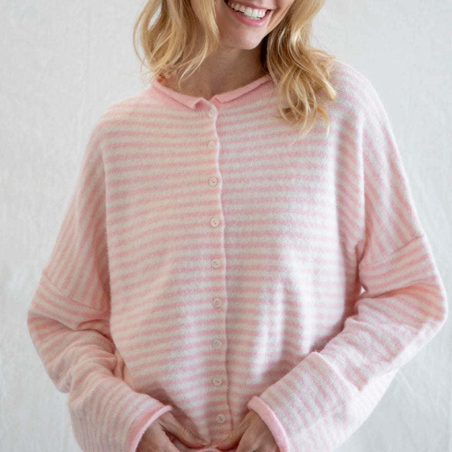 Church Girl Knit - Bubblegum Pink Stripe