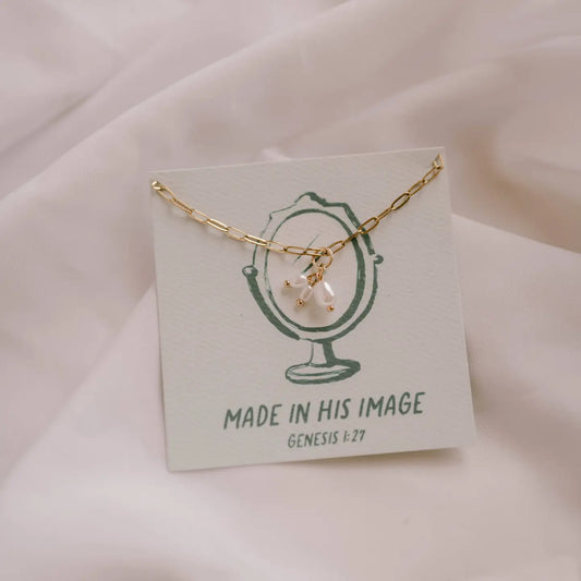 'MADE IN HIS IMAGE' CHARM NECKLACE