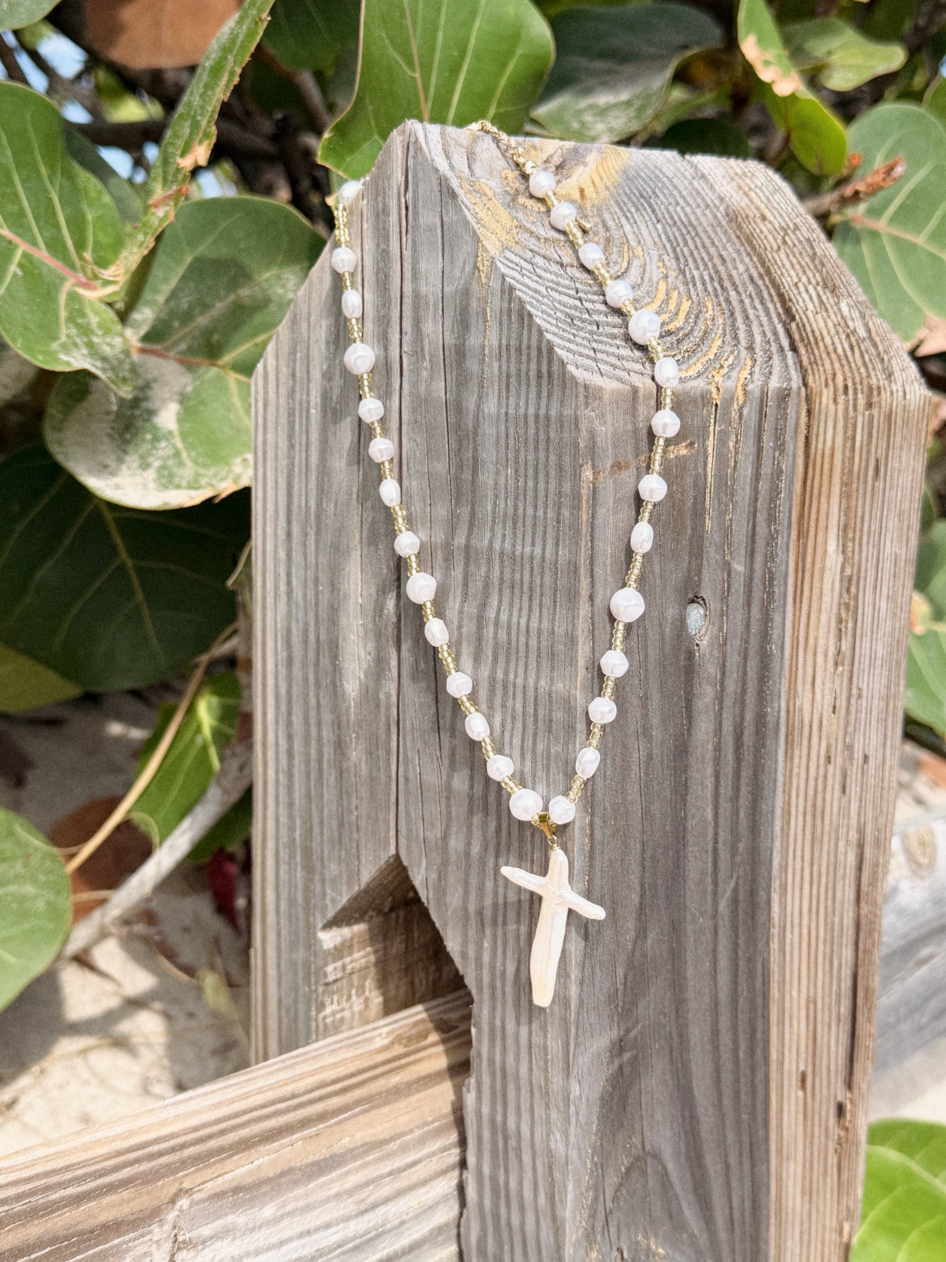 Pearl Cross Necklace