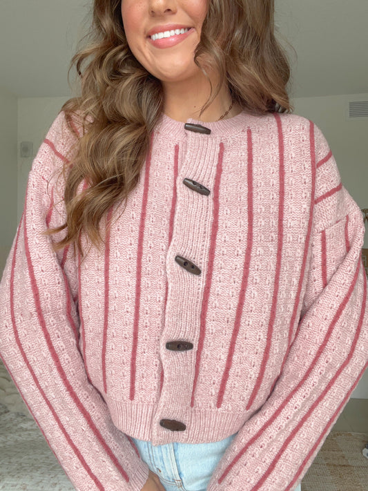PIP STRIPED CARDIGAN