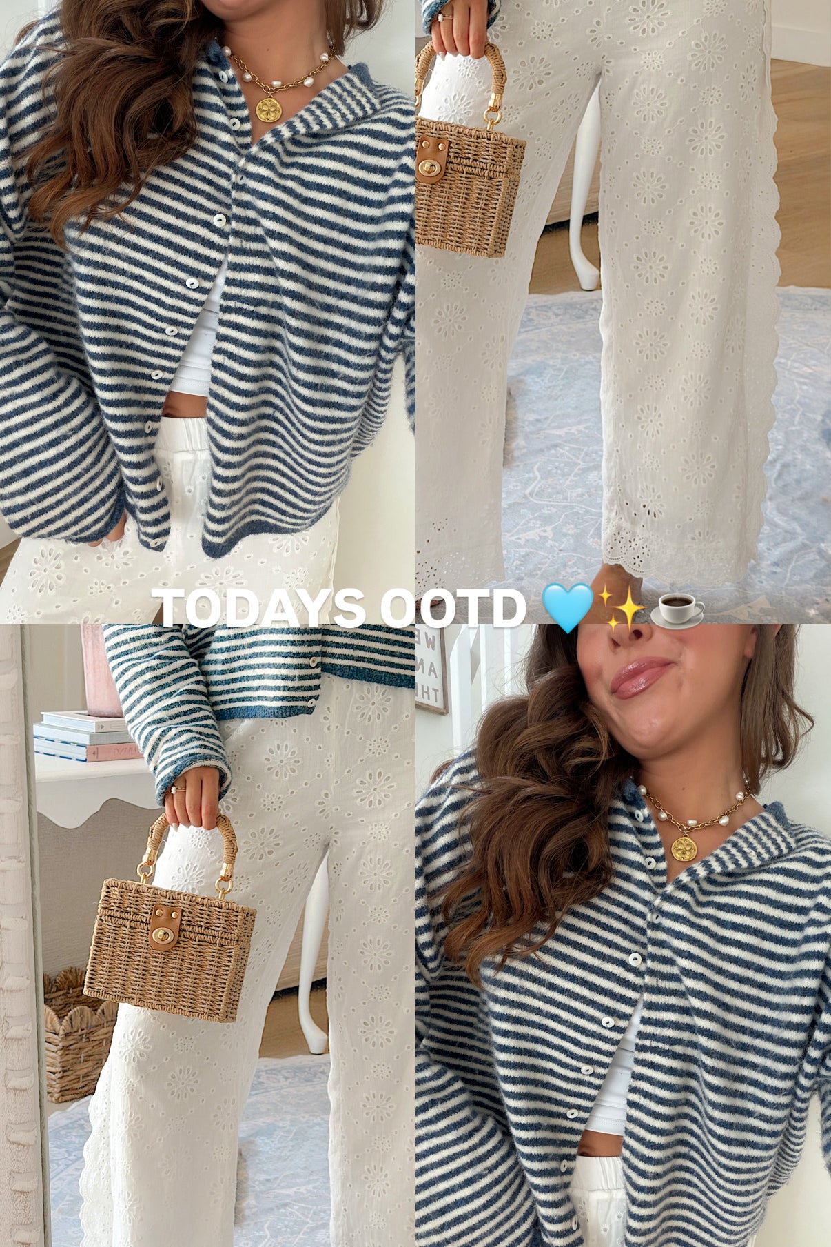 Church Girl Knit - Navy Stripe
