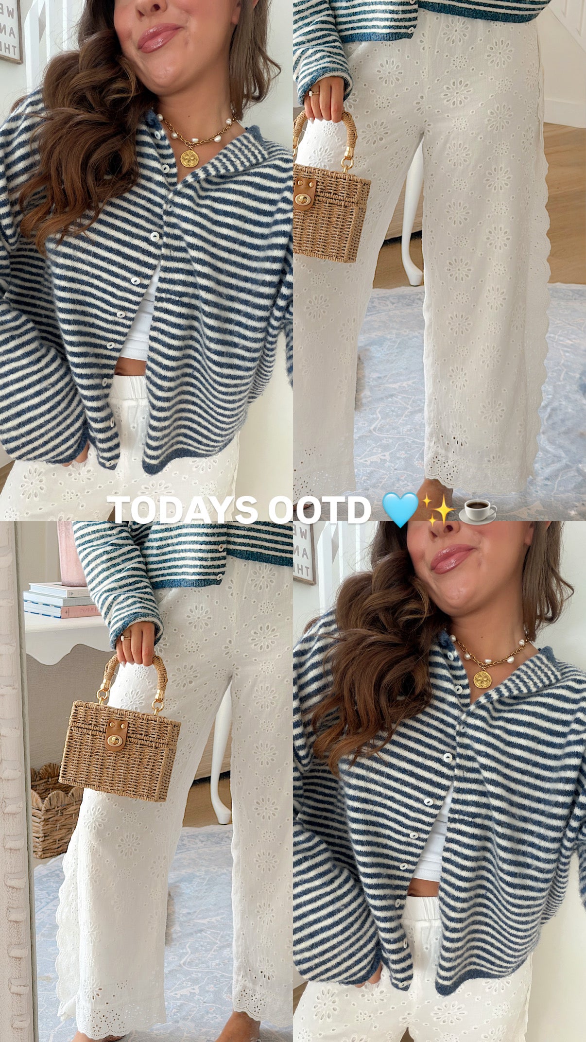 Church Girl Knit - Navy Stripe