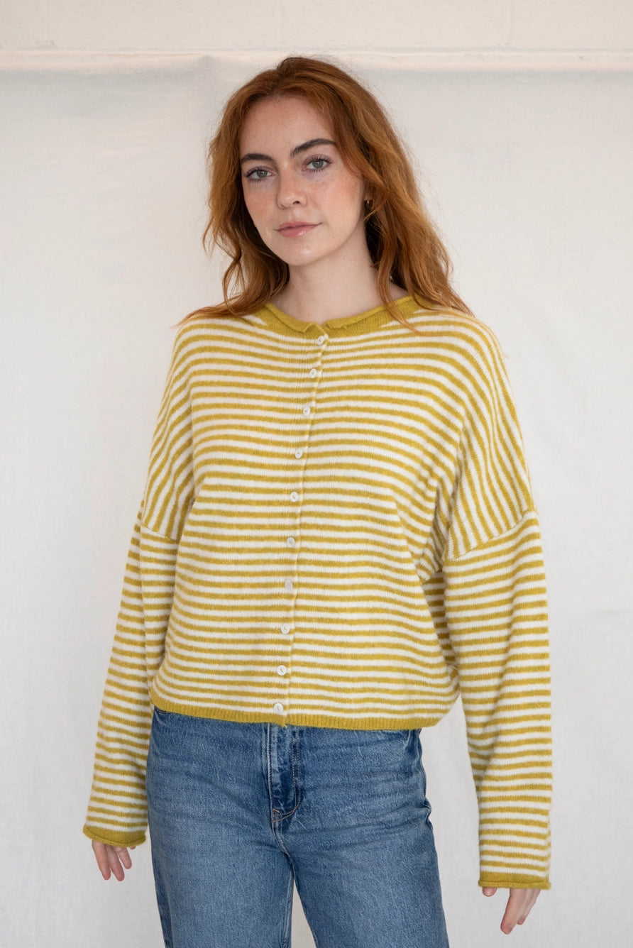 Church Girl Knit - Mustard Stripe