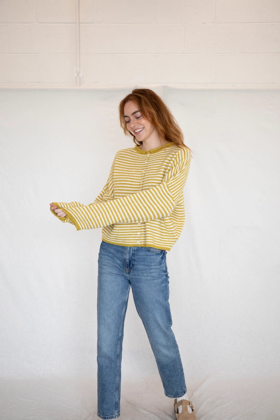 Church Girl Knit - Mustard Stripe