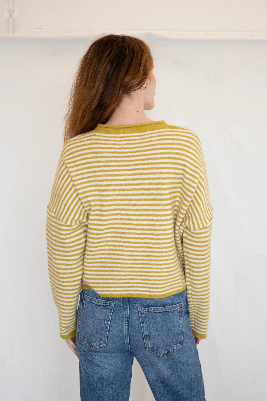 Church Girl Knit - Mustard Stripe