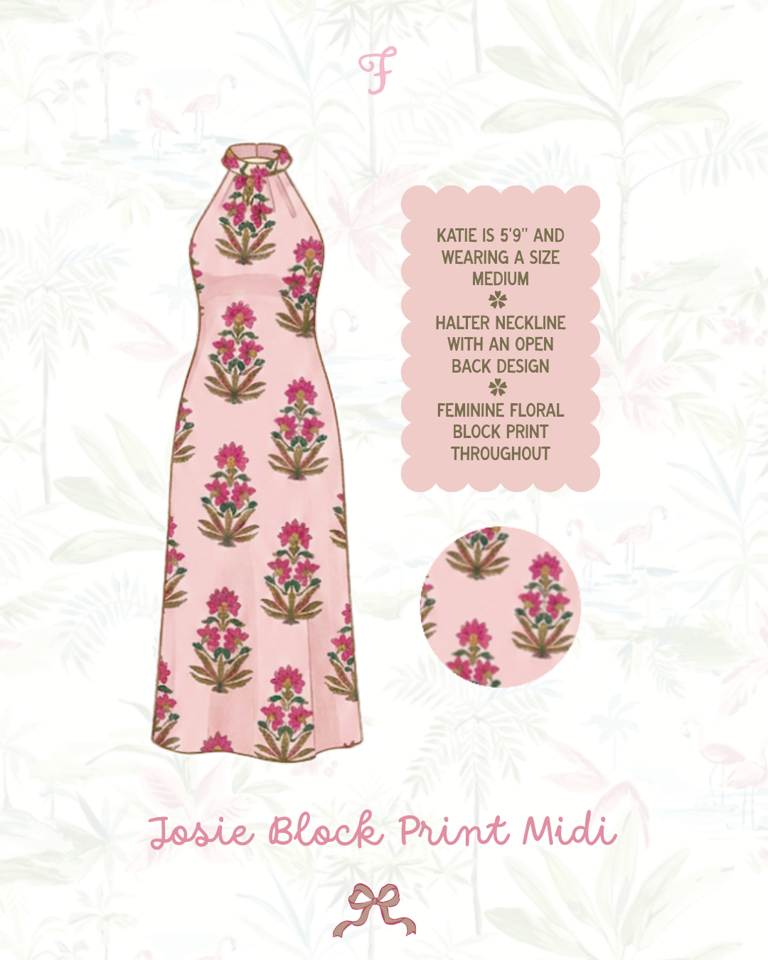 Josie Block-Print Midi