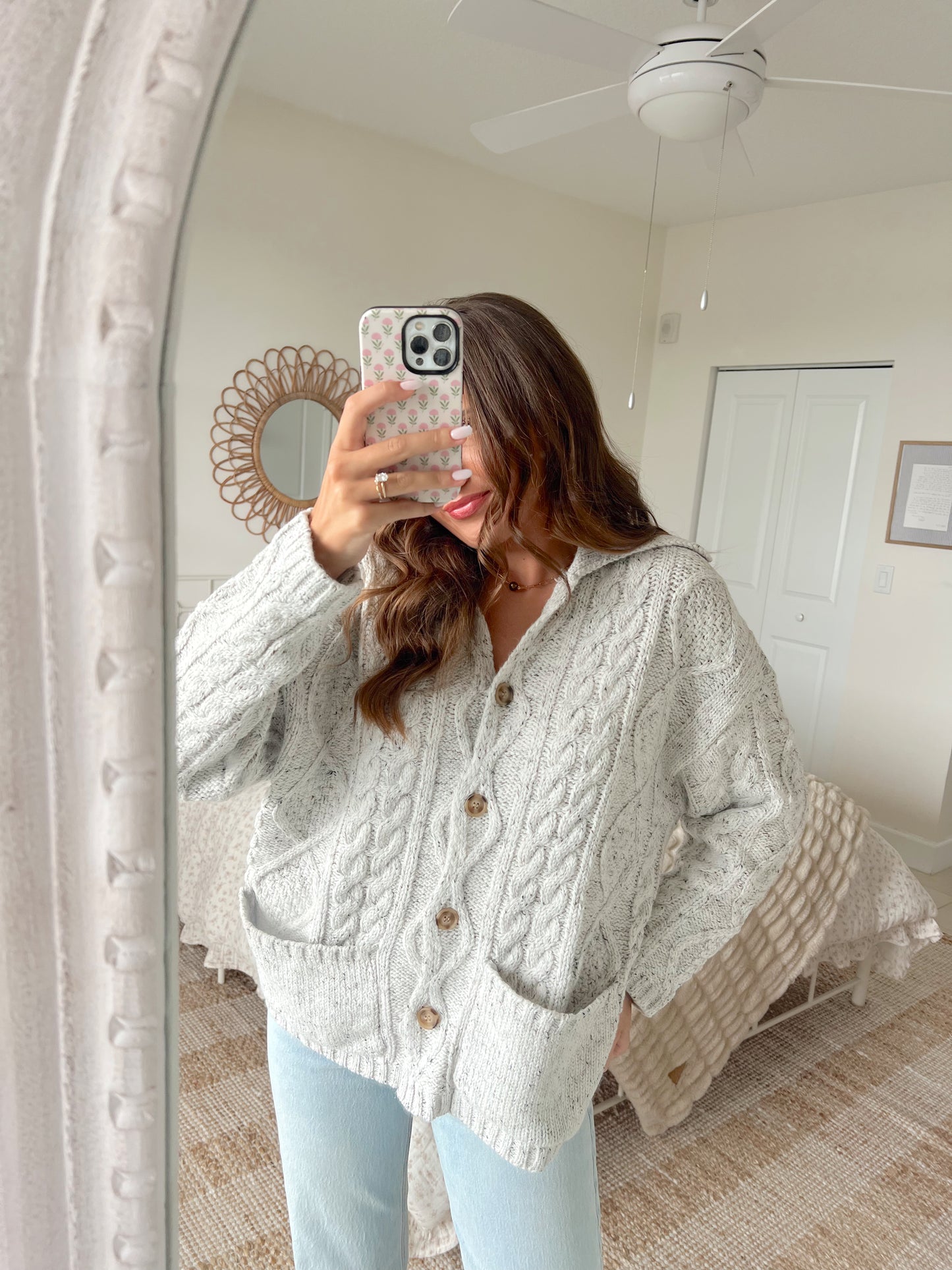 RENNA CHUNKY CARDIGAN - OAT