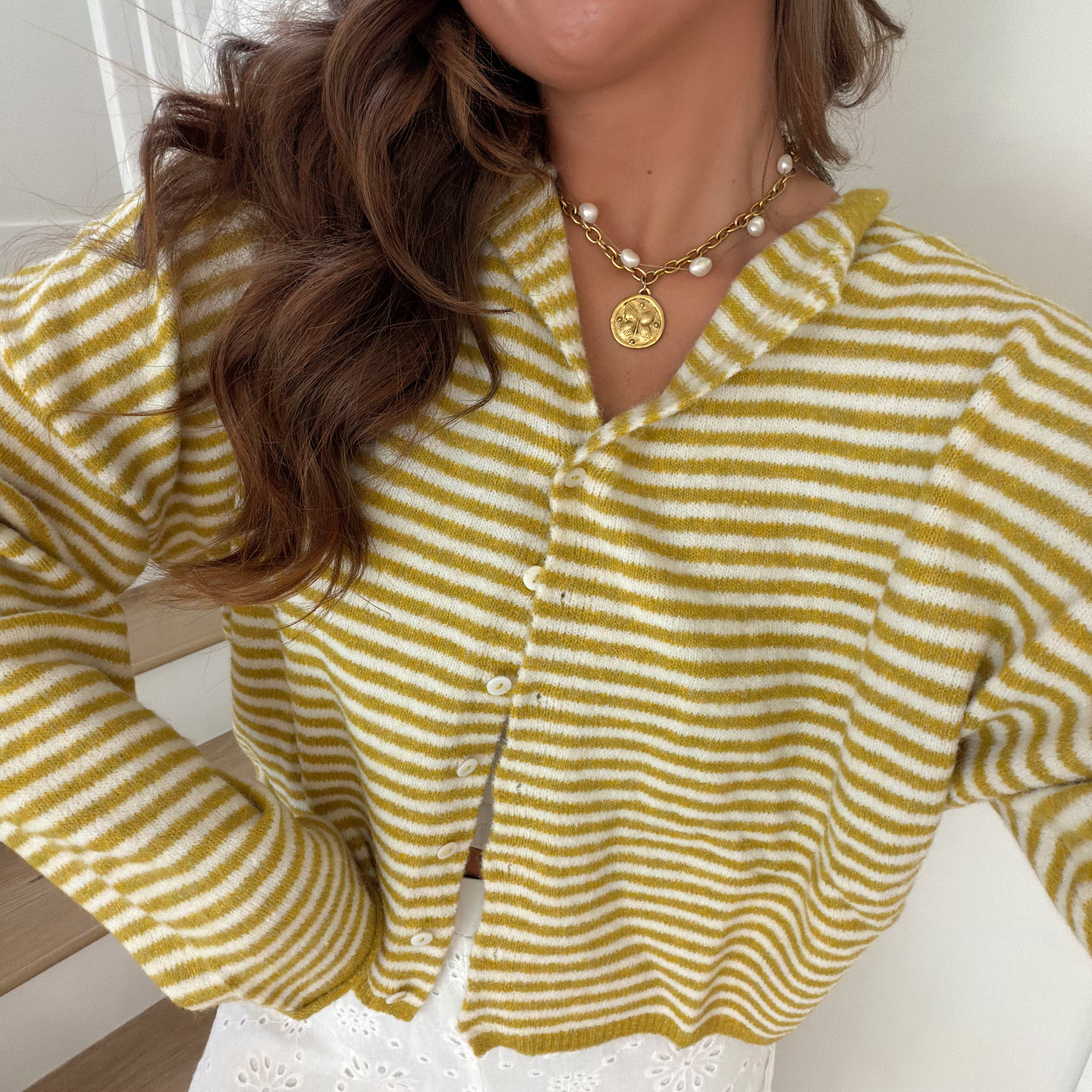 Church Girl Knit - Mustard Stripe