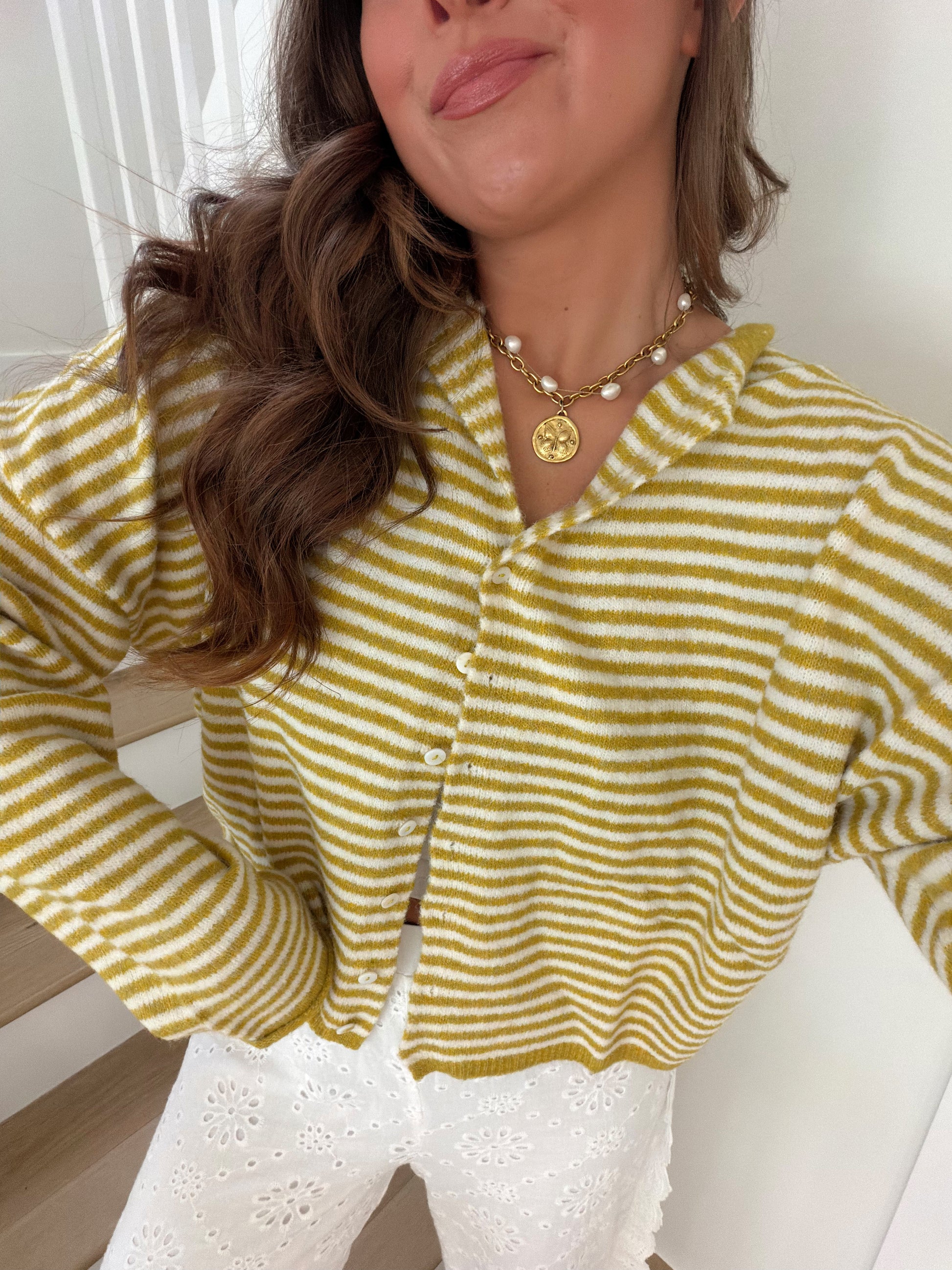 Church Girl Knit - Mustard Stripe