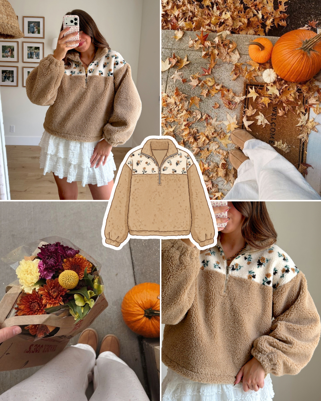 So This Is Love Sherpa Quarter-Zip Jacket - Honey