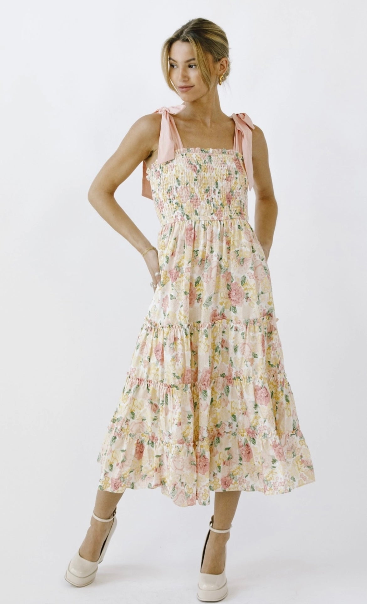 BIRDIE PINK MIDI DRESS