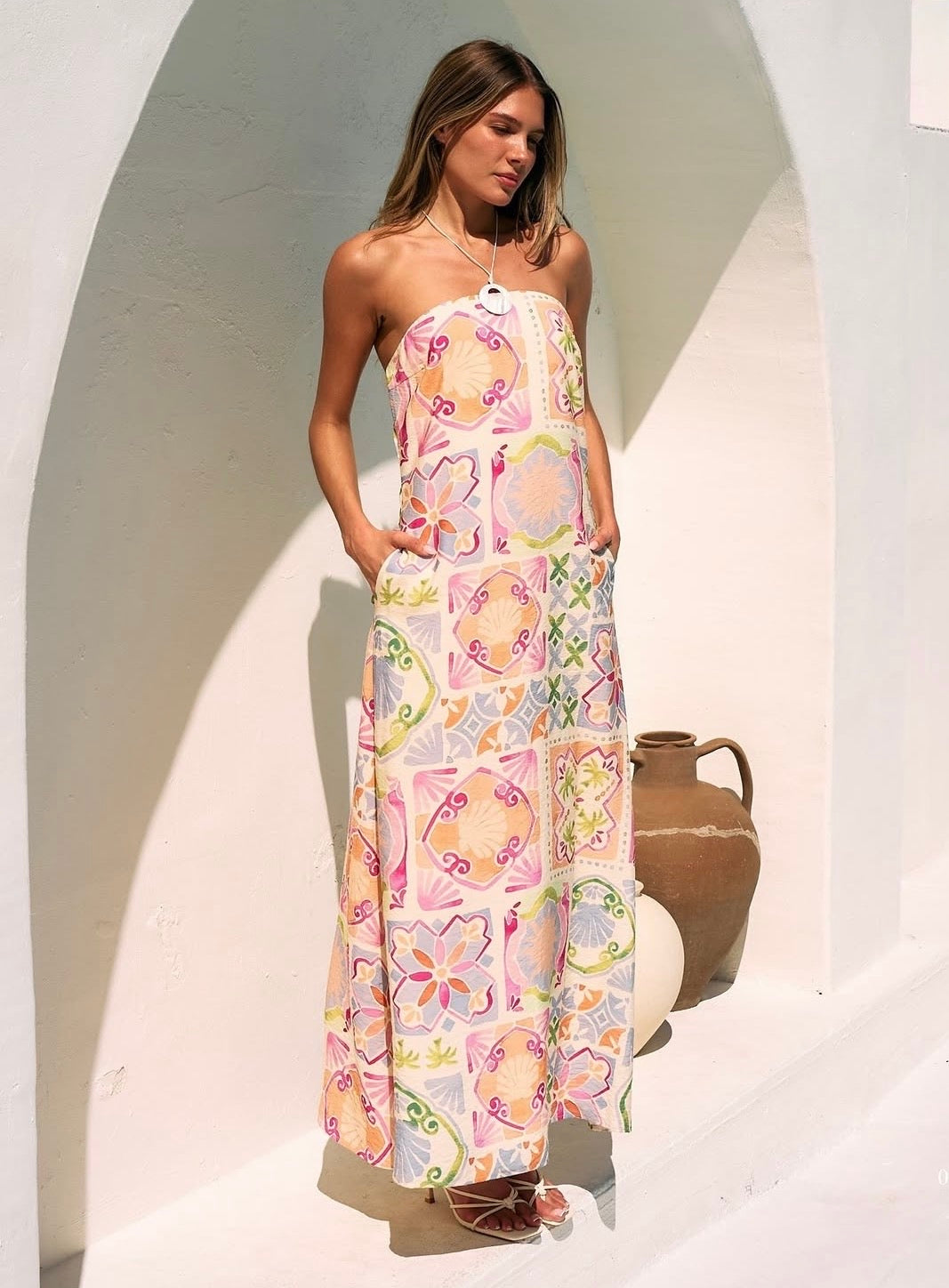 St Barths Watercolor Maxi Dress