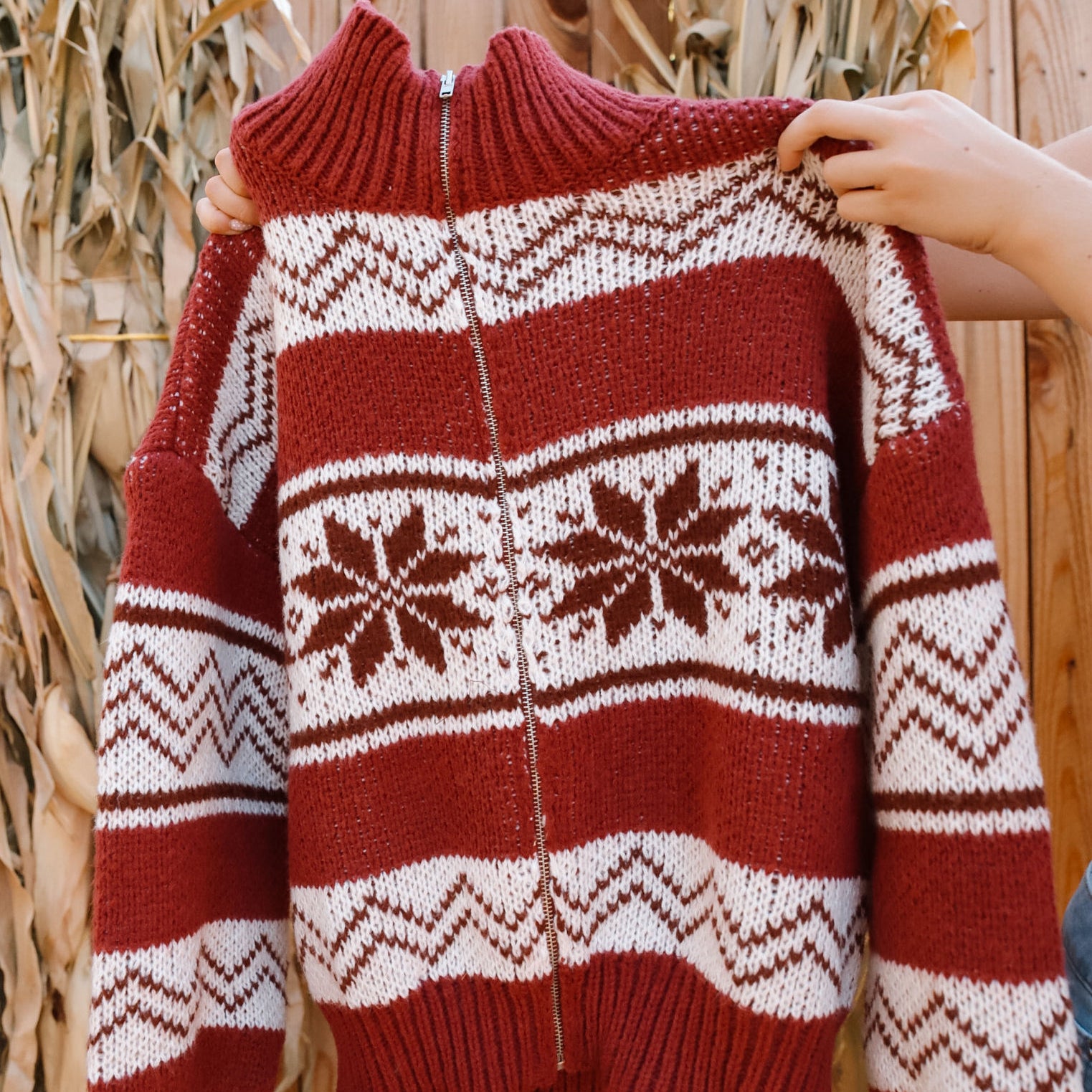 Heritage Sweater Jacket - Cranberry