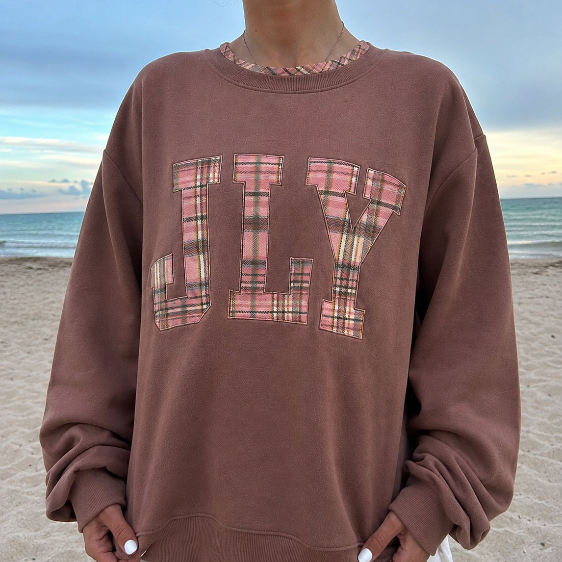 Jesus Loves You Plaid Crew
