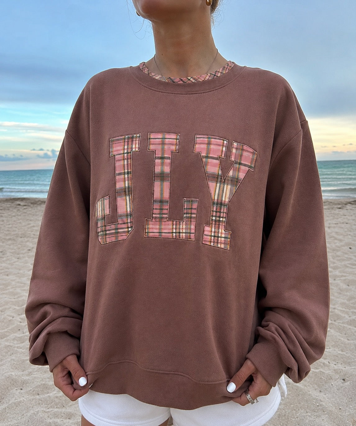 Jesus Loves You Plaid Crew