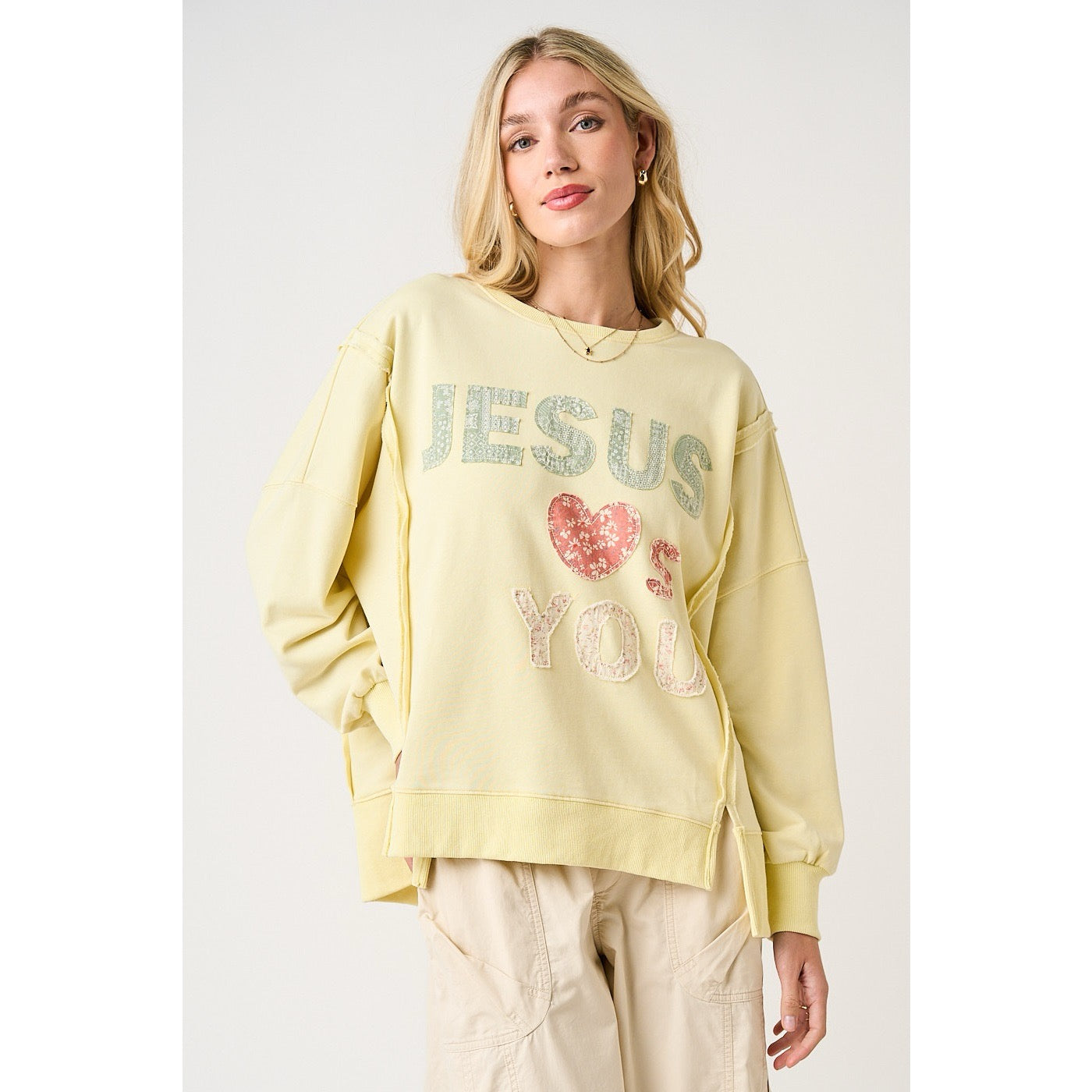 Jesus Loves You Crew - Yellow