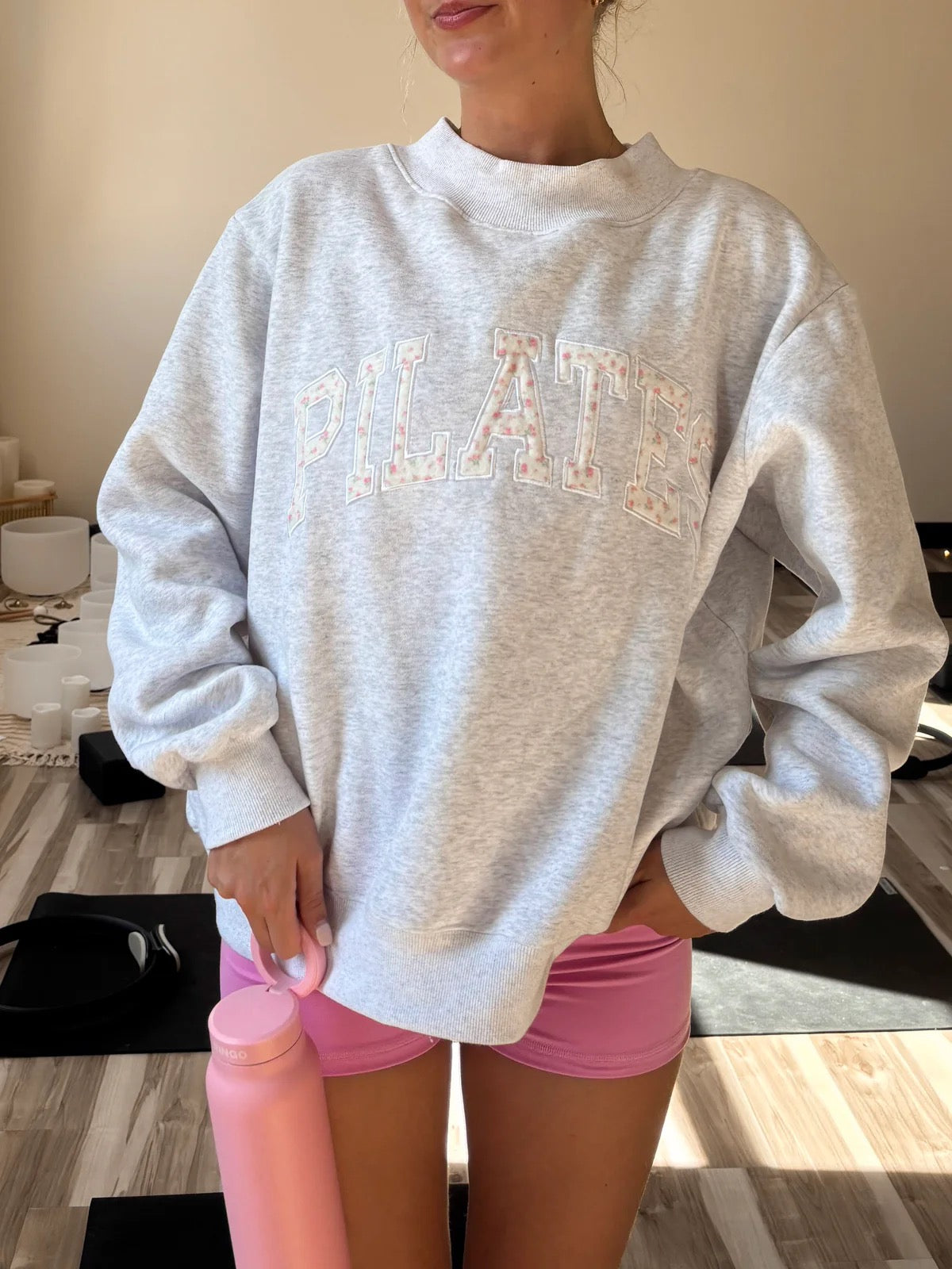 Floral Pilates Mockneck