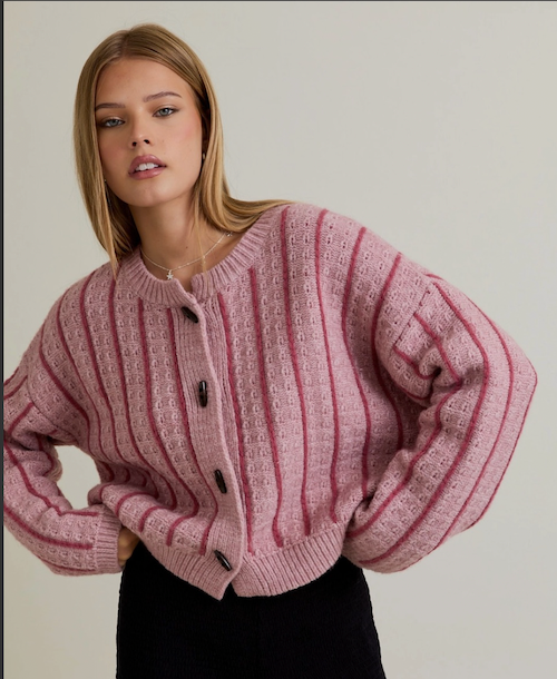 PIP STRIPED CARDIGAN