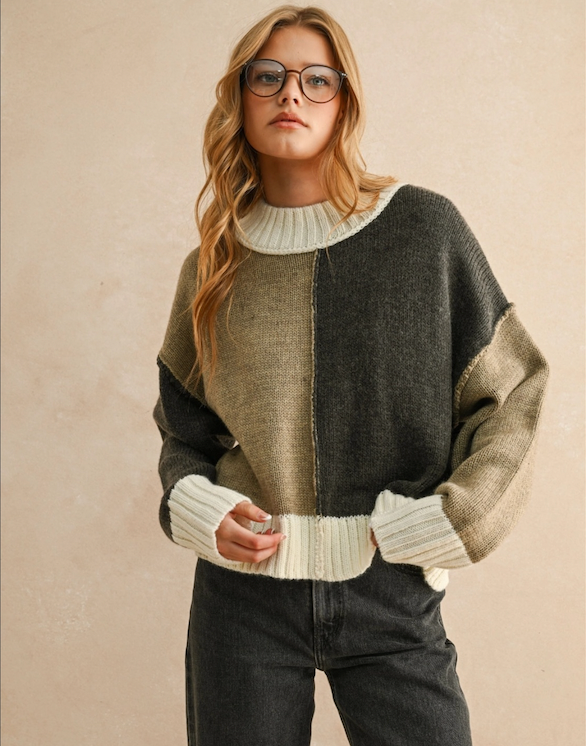 Matcha Colorblock Sweater