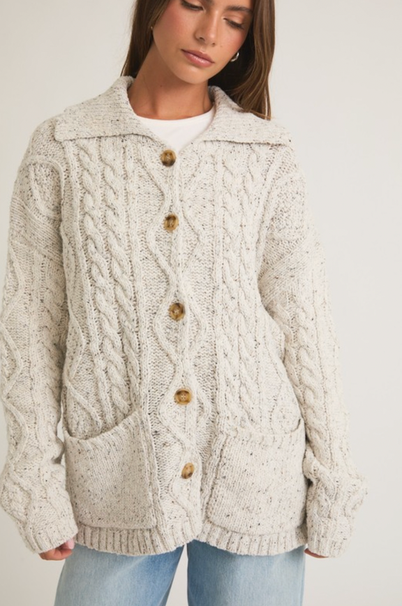 RENNA CHUNKY CARDIGAN - OAT