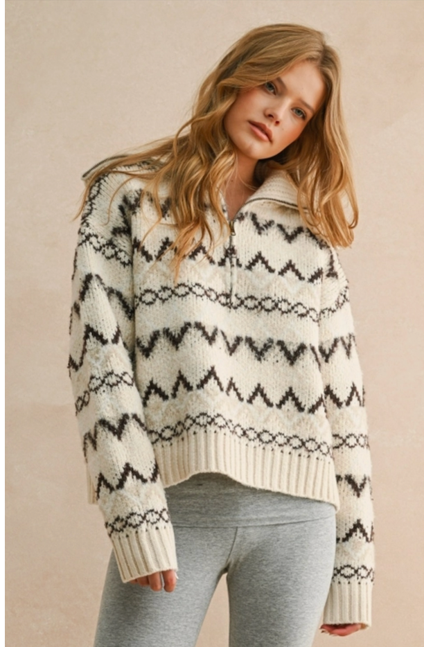 BAYLOR ZIP PULLOVER SWEATER