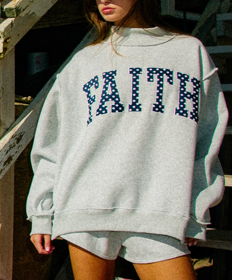Faith Polka Dot Mockneck