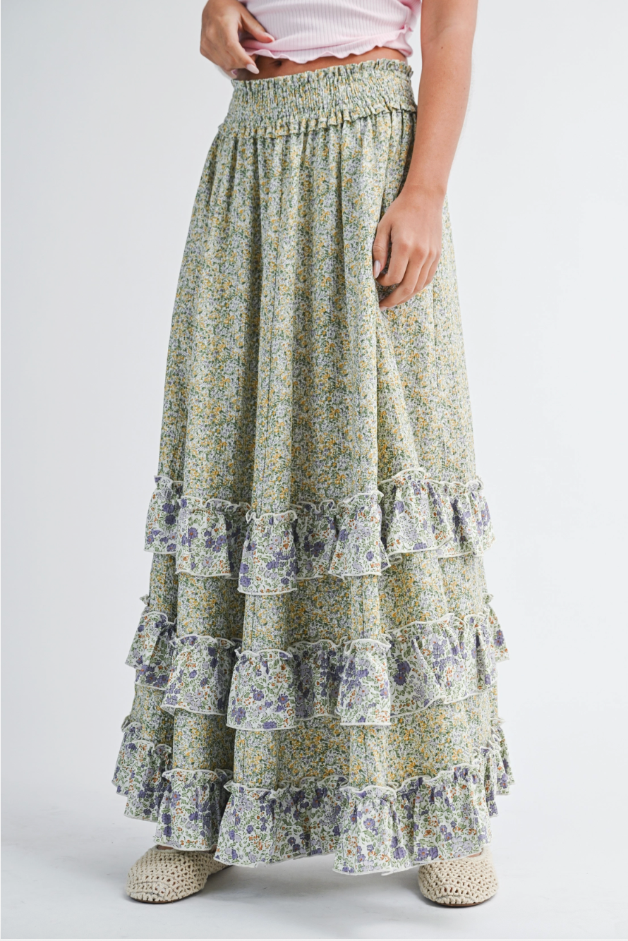 Charlotte Maxi Skirt - Green
