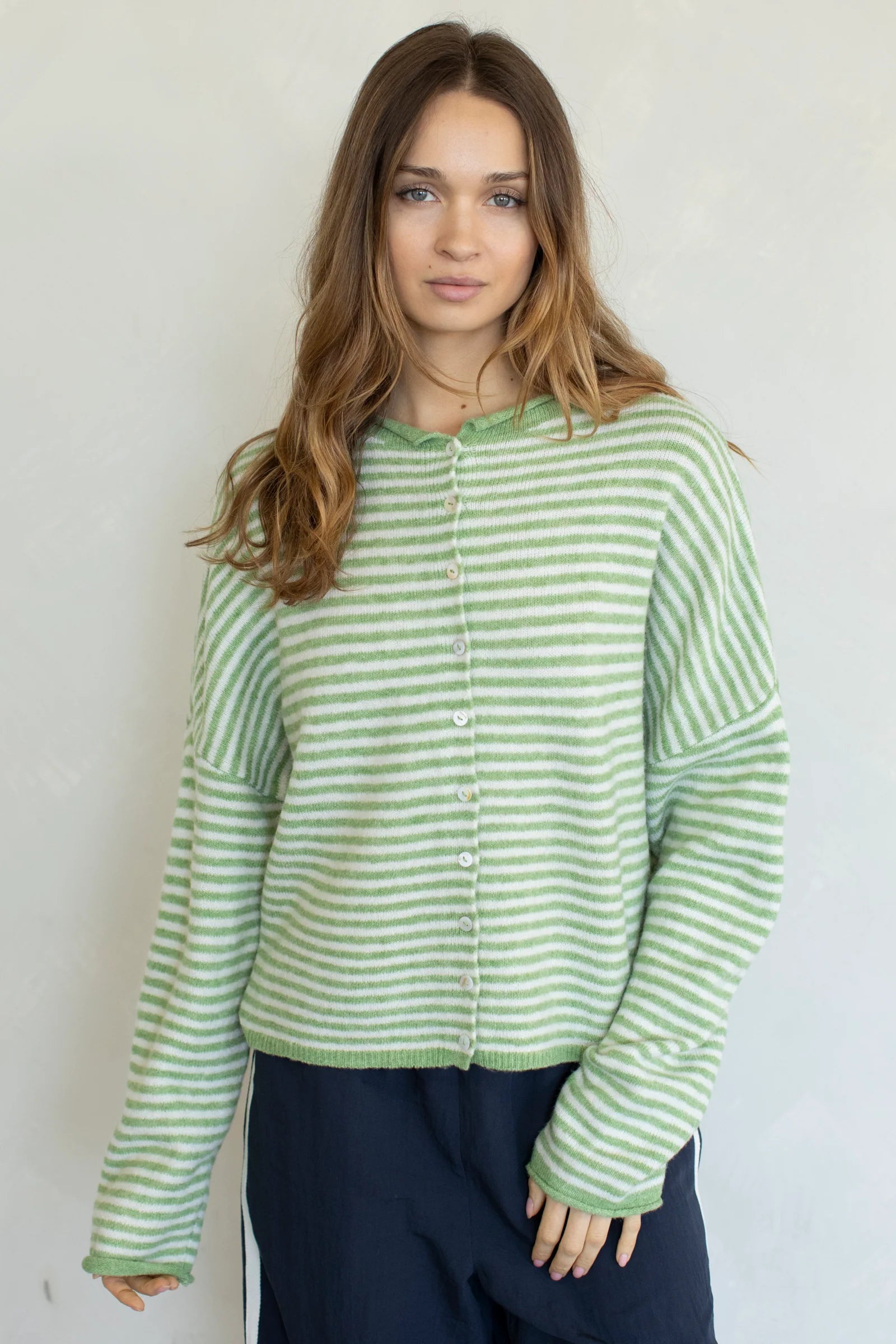 Church Girl Knit - Matcha Stripe
