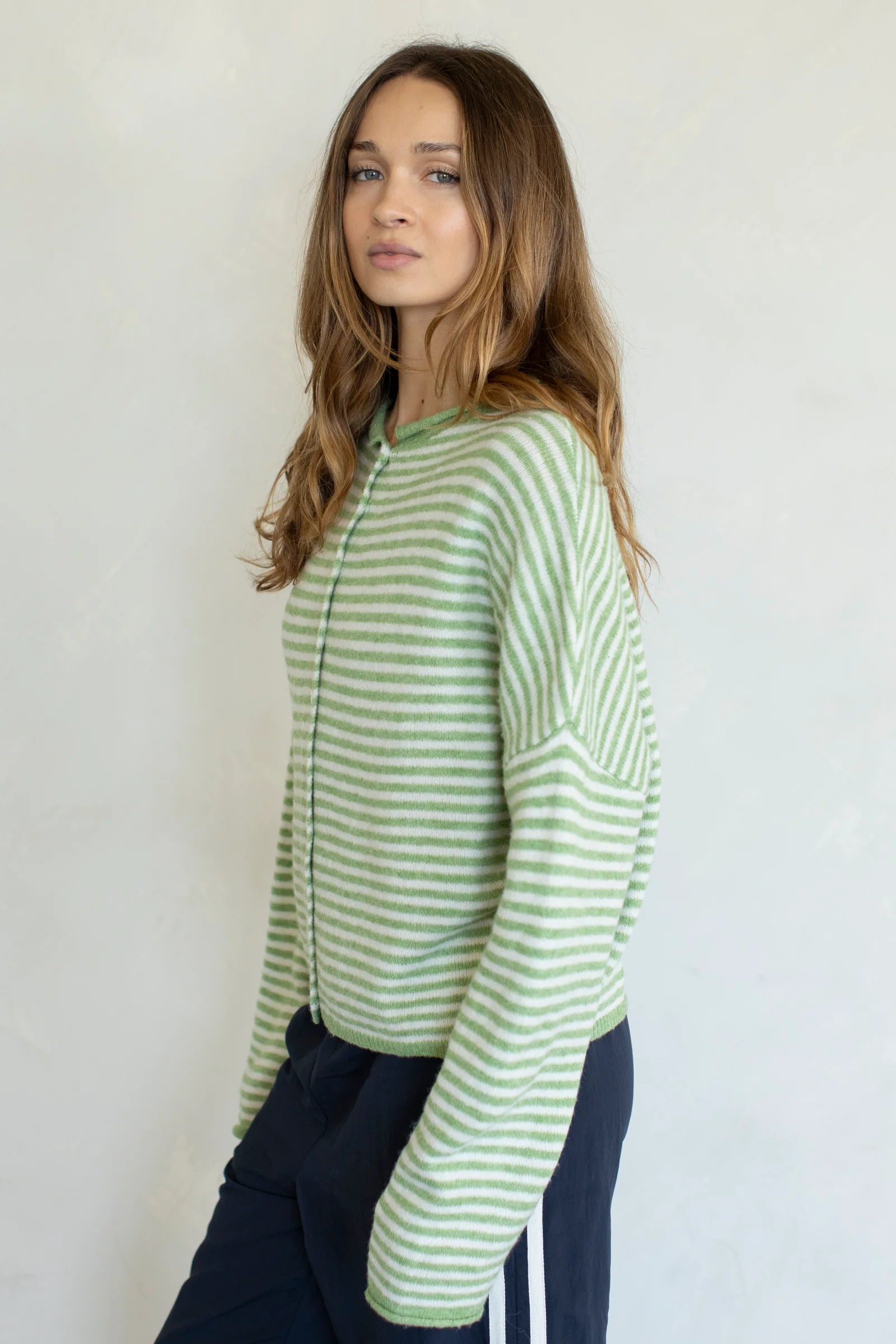 Church Girl Knit - Matcha Stripe