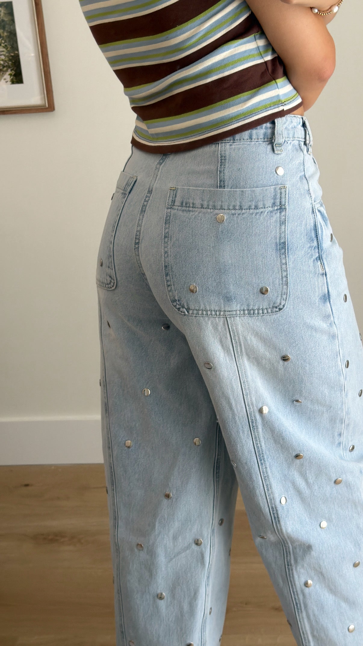 Star Studded Barrel Jeans