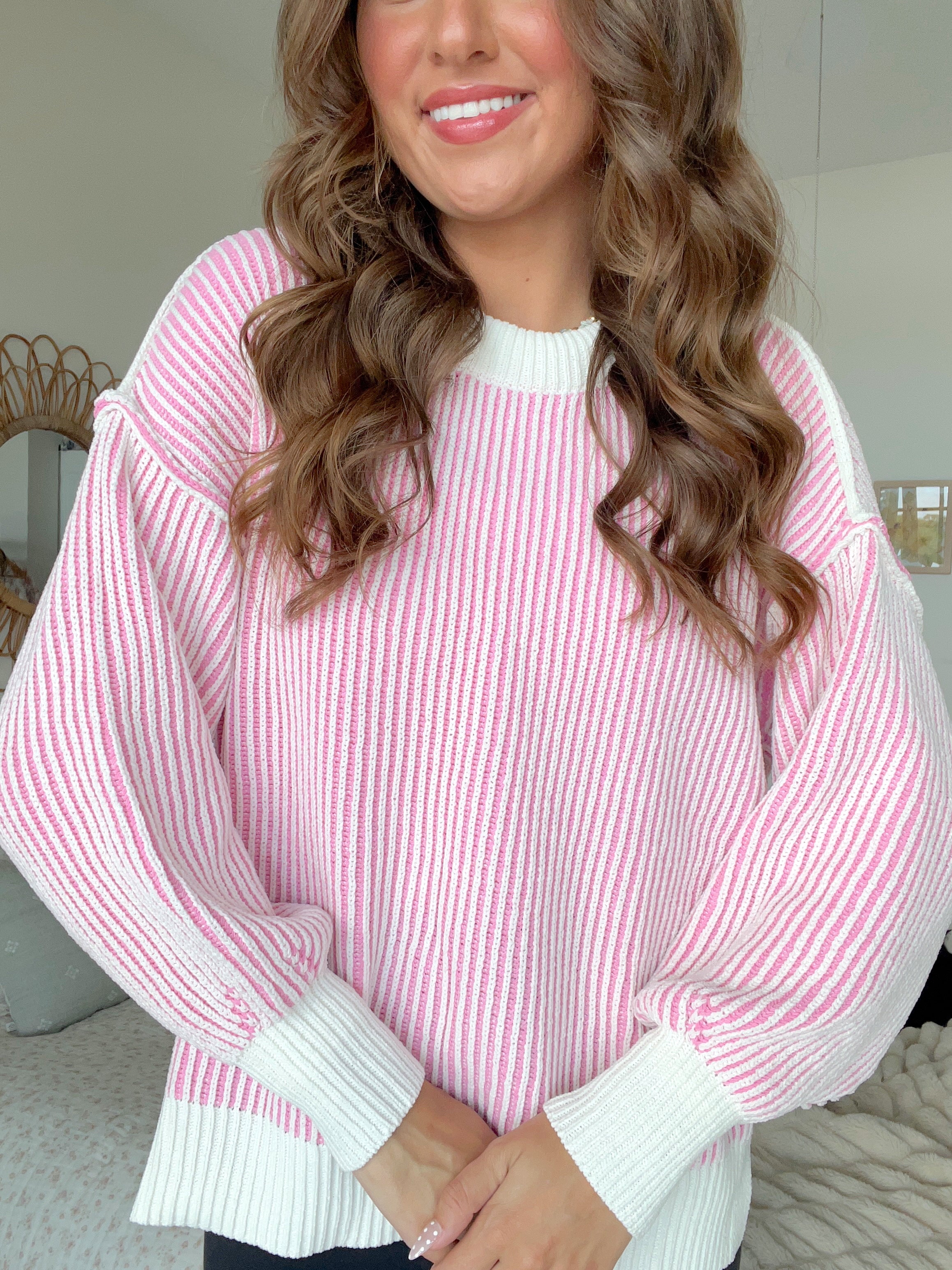 Willow Striped Sweater - Pink
