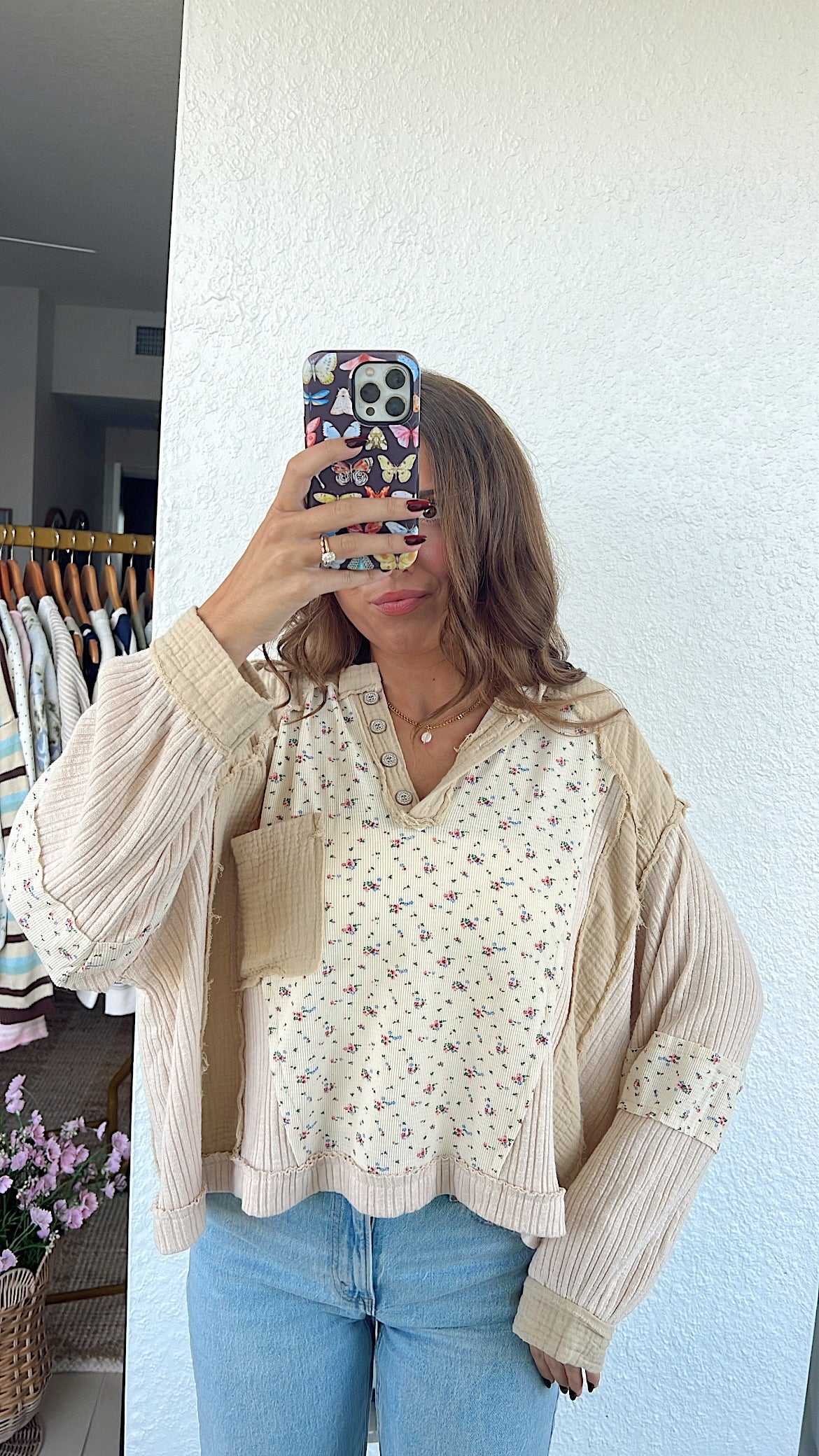 Harvest  Patchwork Hoodie Top