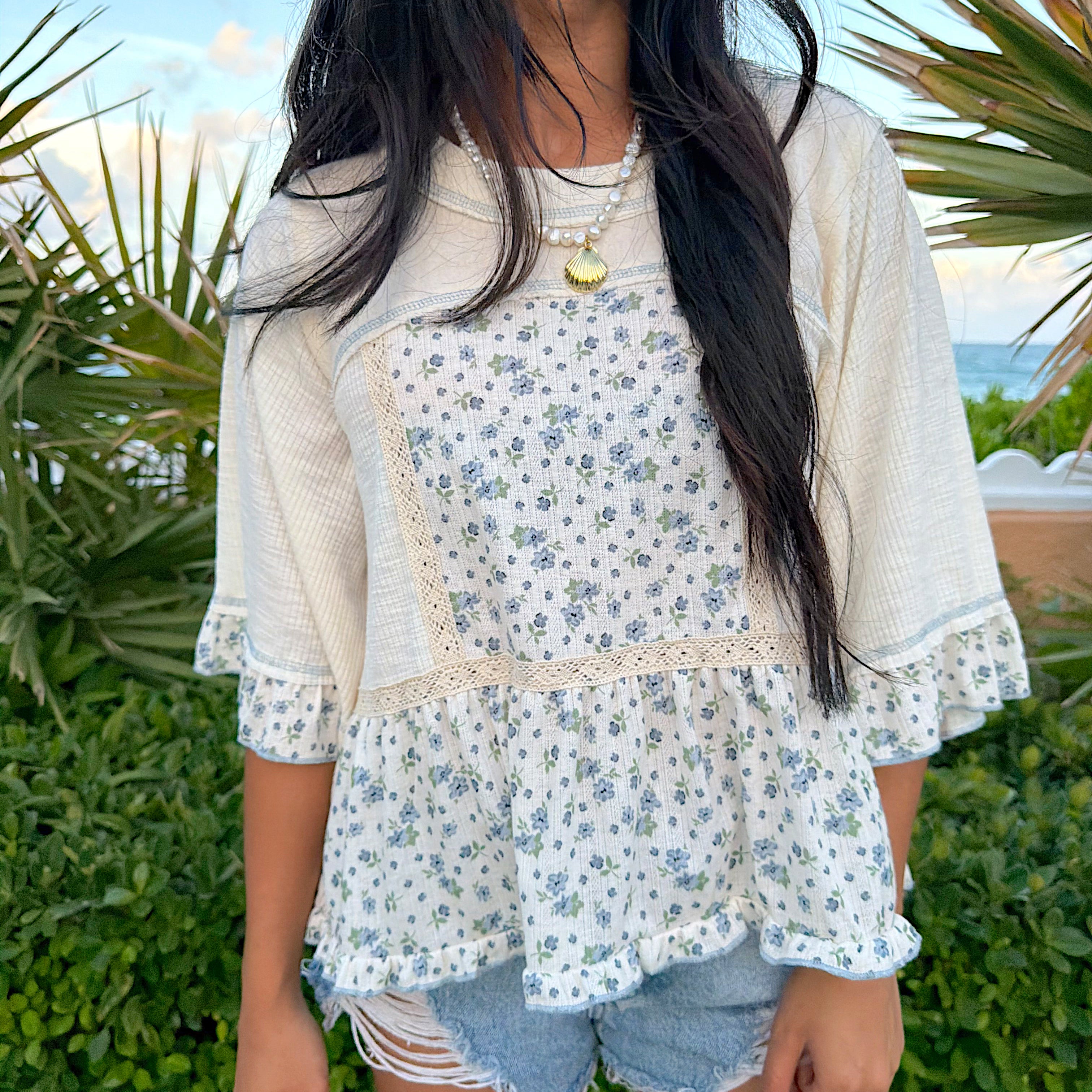 In Bloom Blouse - Blue