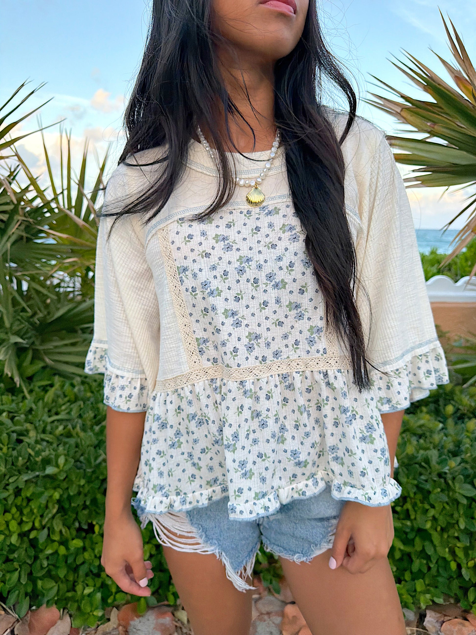 In Bloom Blouse - Blue