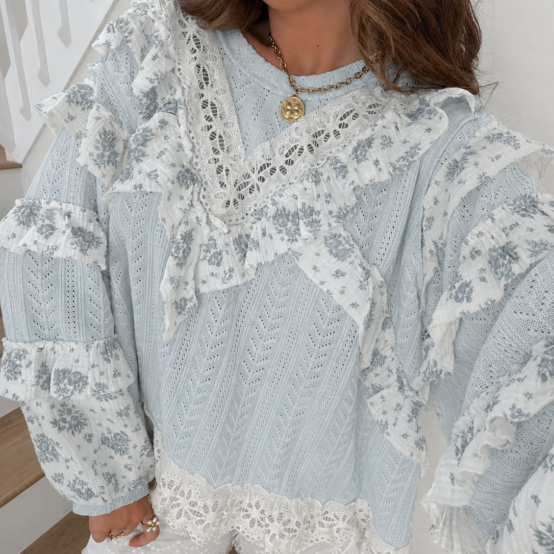 The Garden Party Blouse - Blue Floral (PRE-ORDER EST 6/18)
