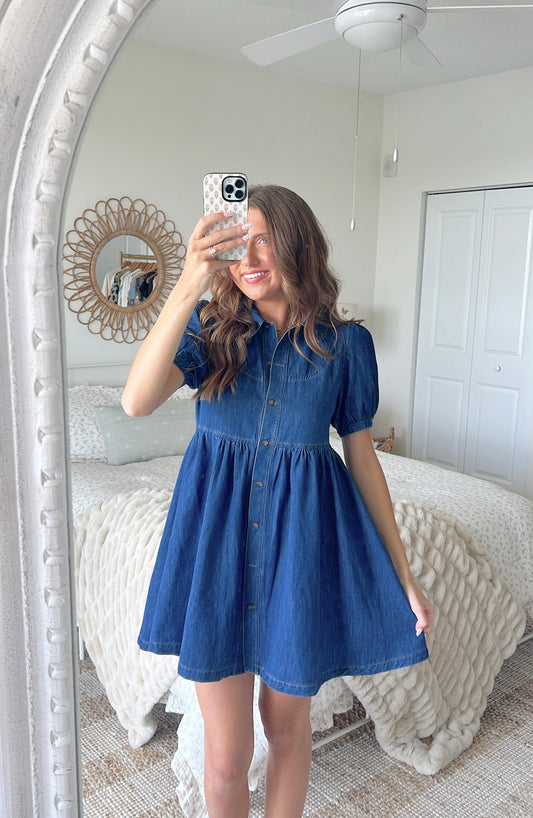 AVERY DENIM MINI DRESS