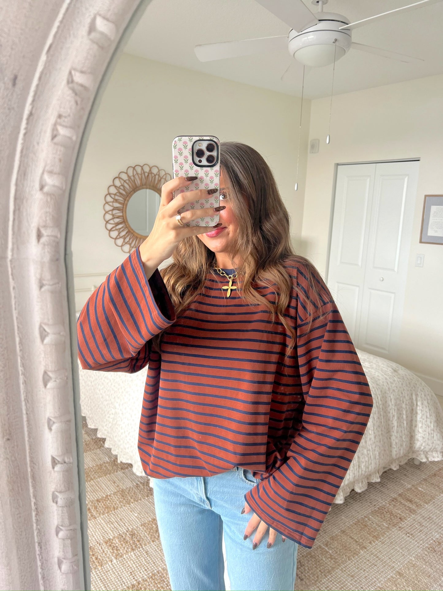 PINES STRIPED TOP - RUST
