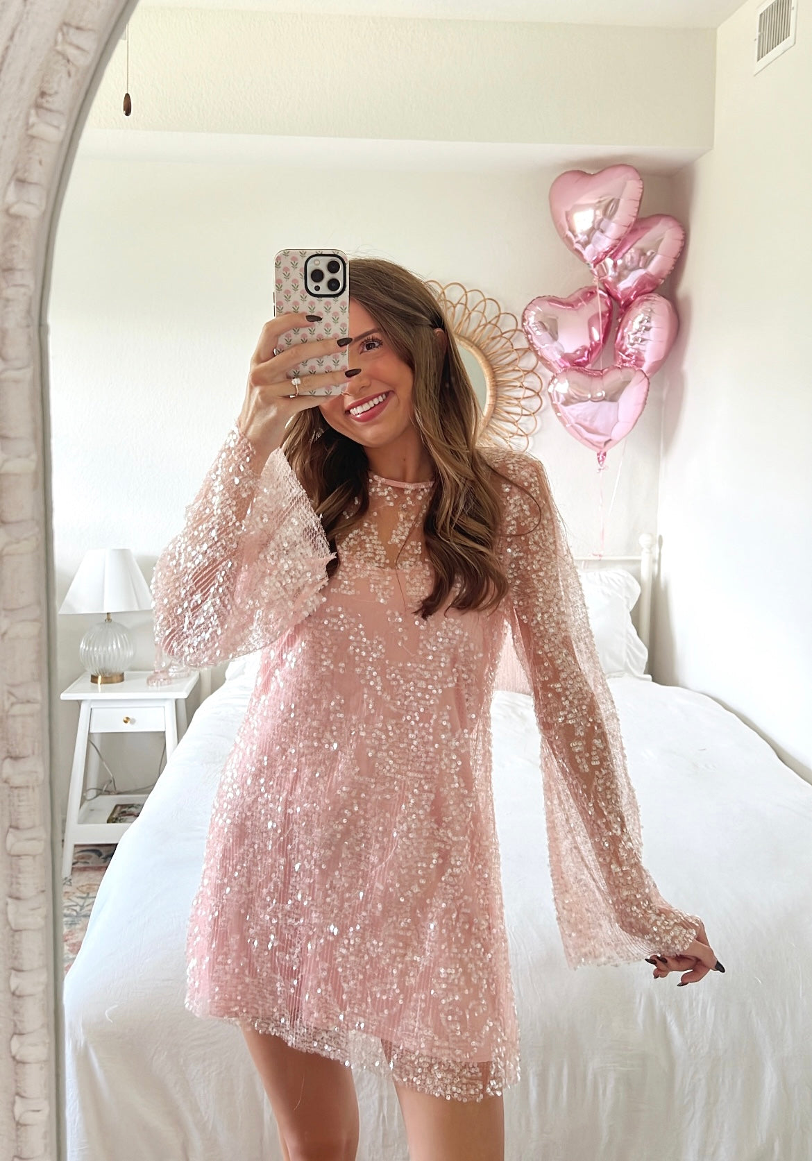 MAKE THE WHOLE PLACE SHIMMER DRESS - PINK
