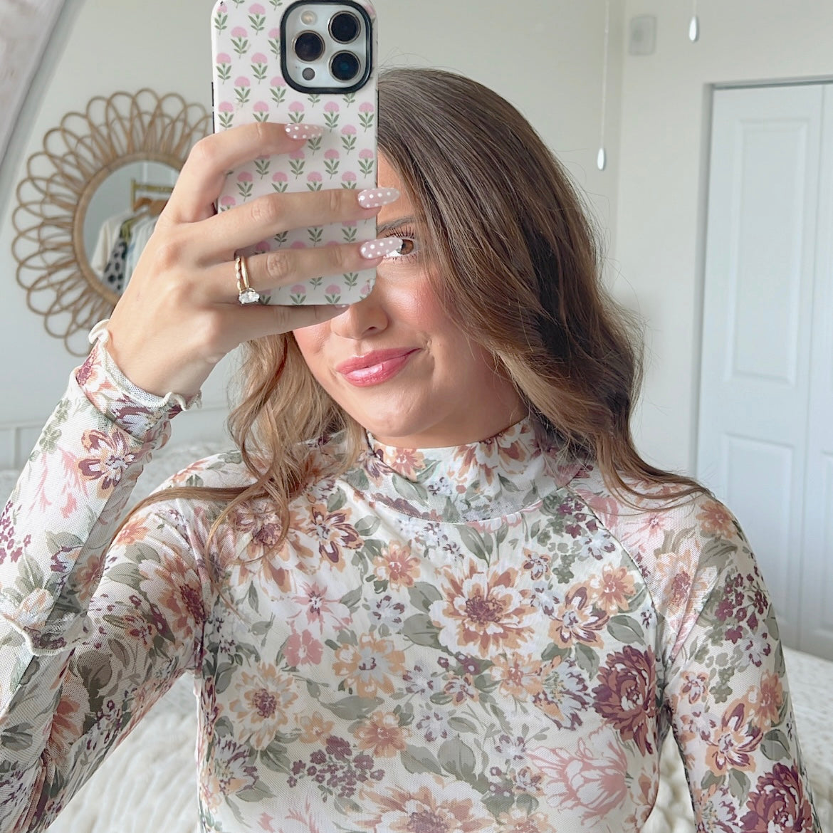 LAYERING RUFFLE TOP - WARM FLORAL