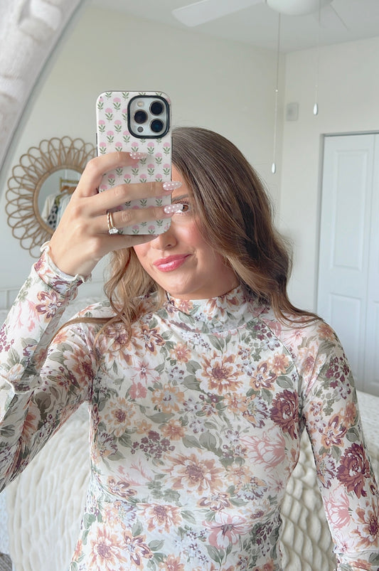 LAYERING RUFFLE TOP - WARM FLORAL