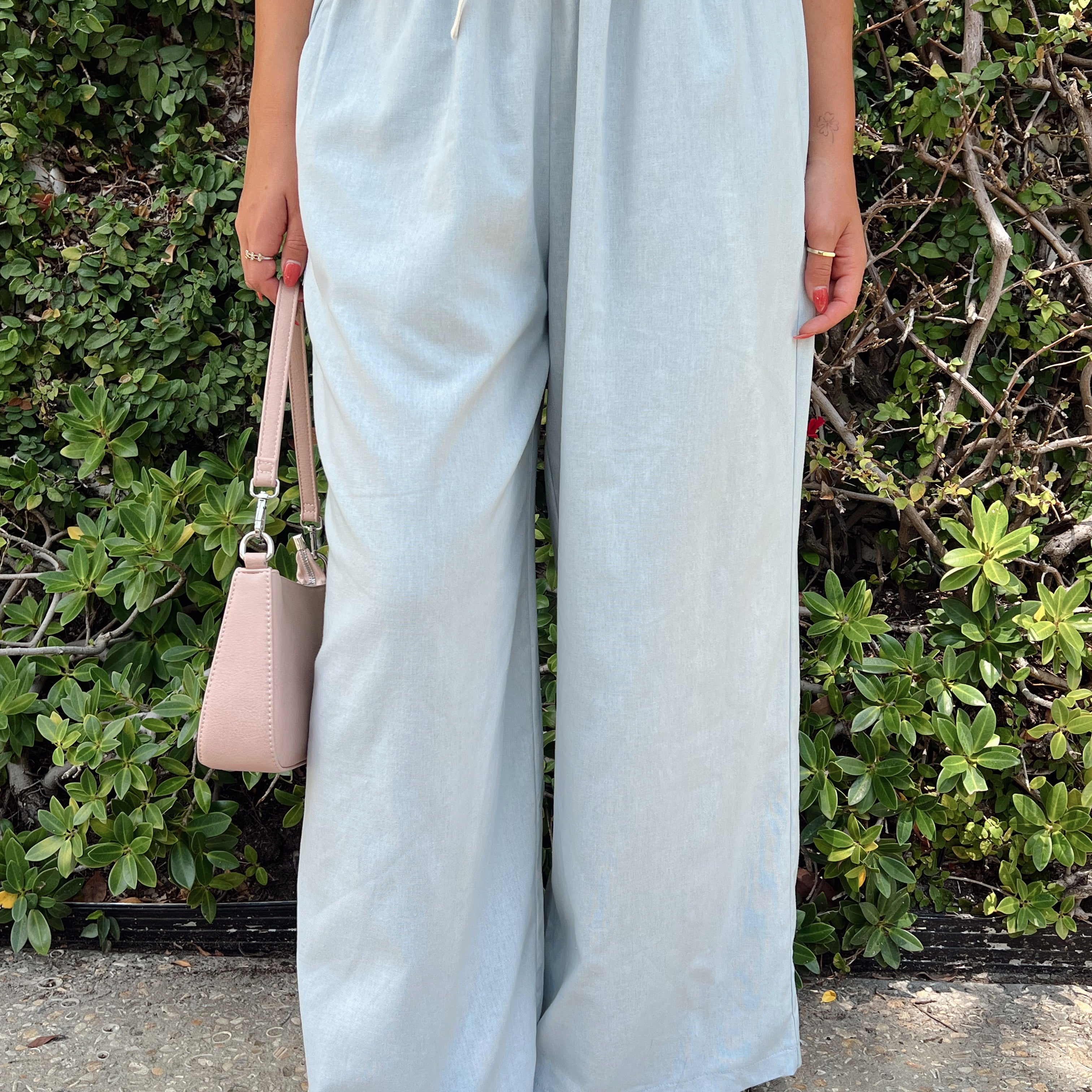 Powder Blue Linen Pants