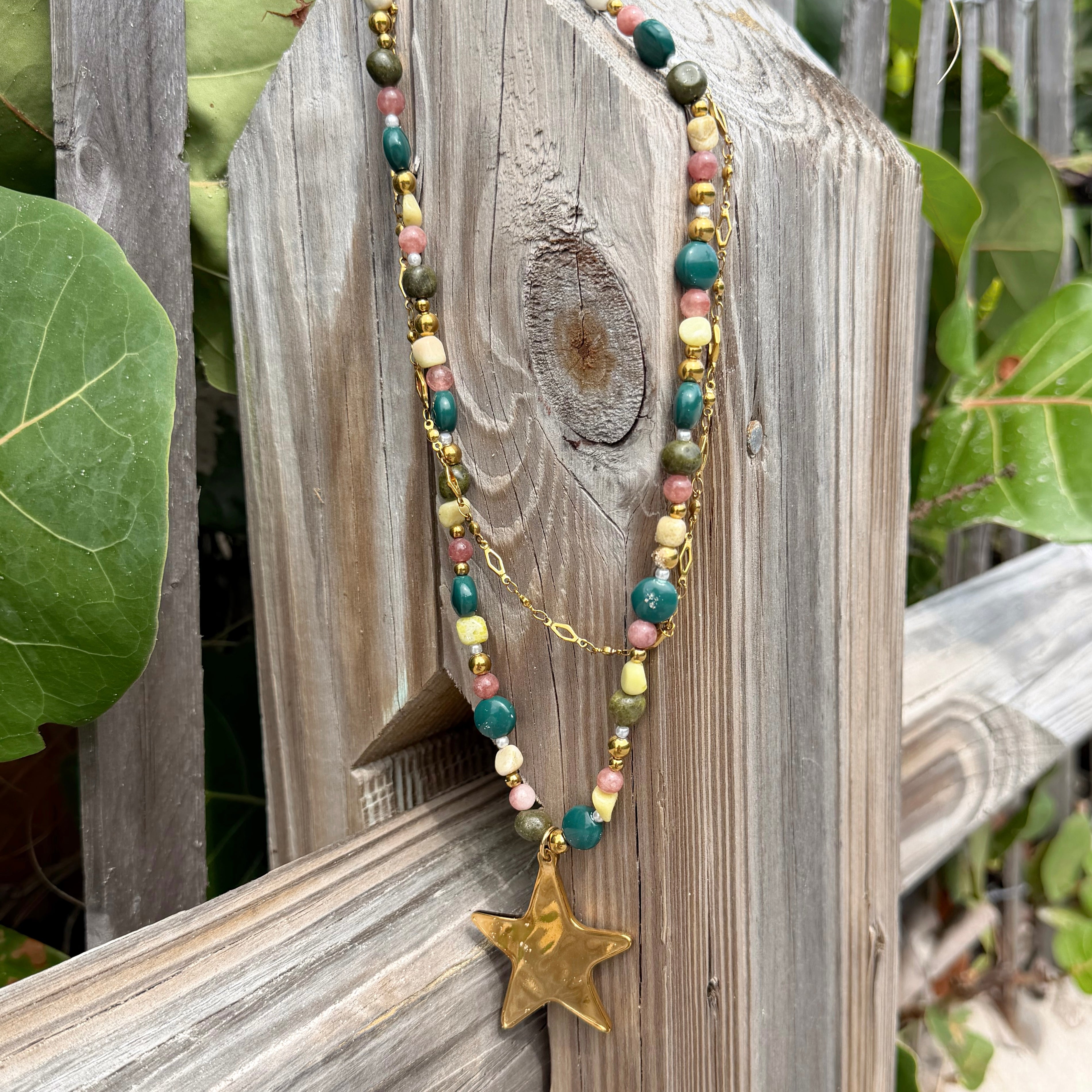 Saltwater Star Necklace - Seafoam