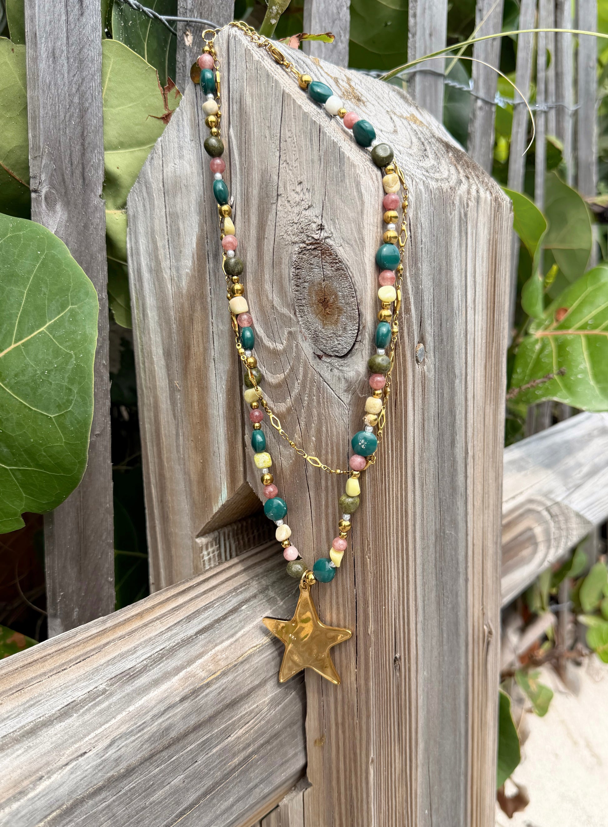 Saltwater Star Necklace - Seafoam
