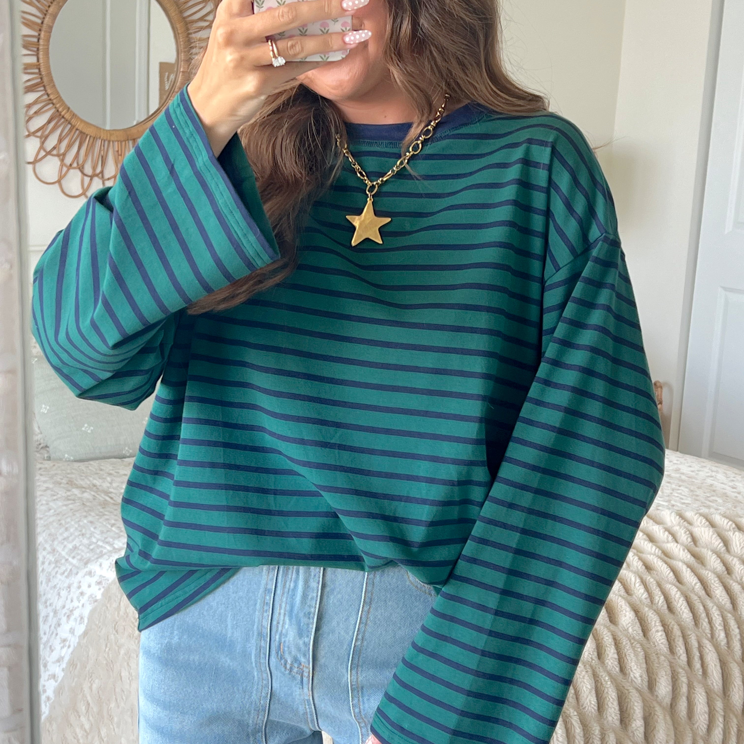 Pines Striped Top - Evergreen