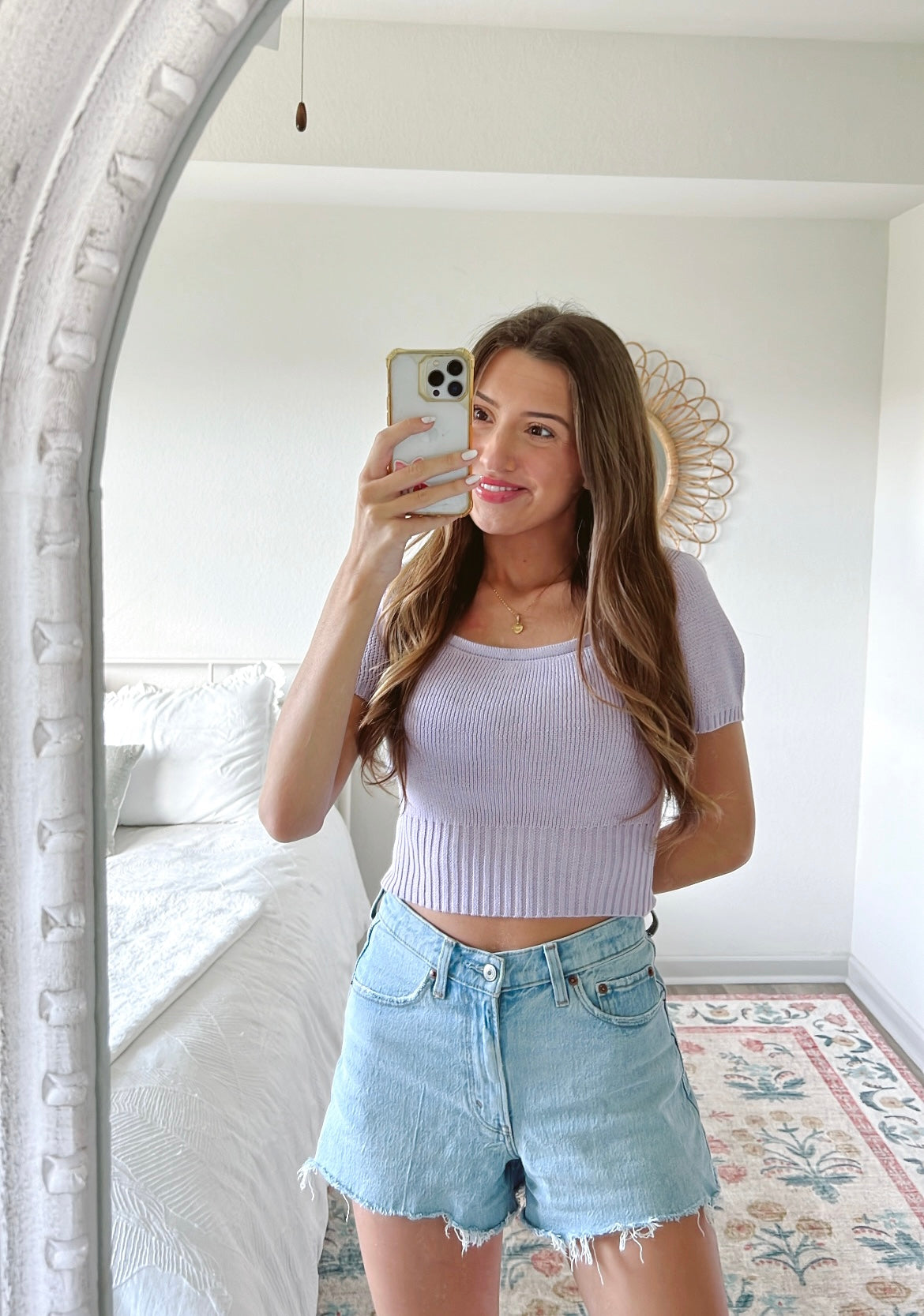 LUCY KNIT CROP - LAVENDER