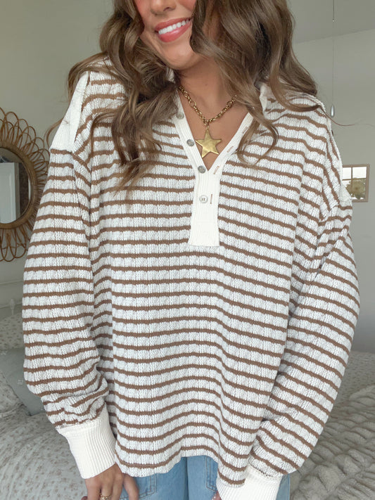 SELENE OVERSIZED TEXTURED HENLEY