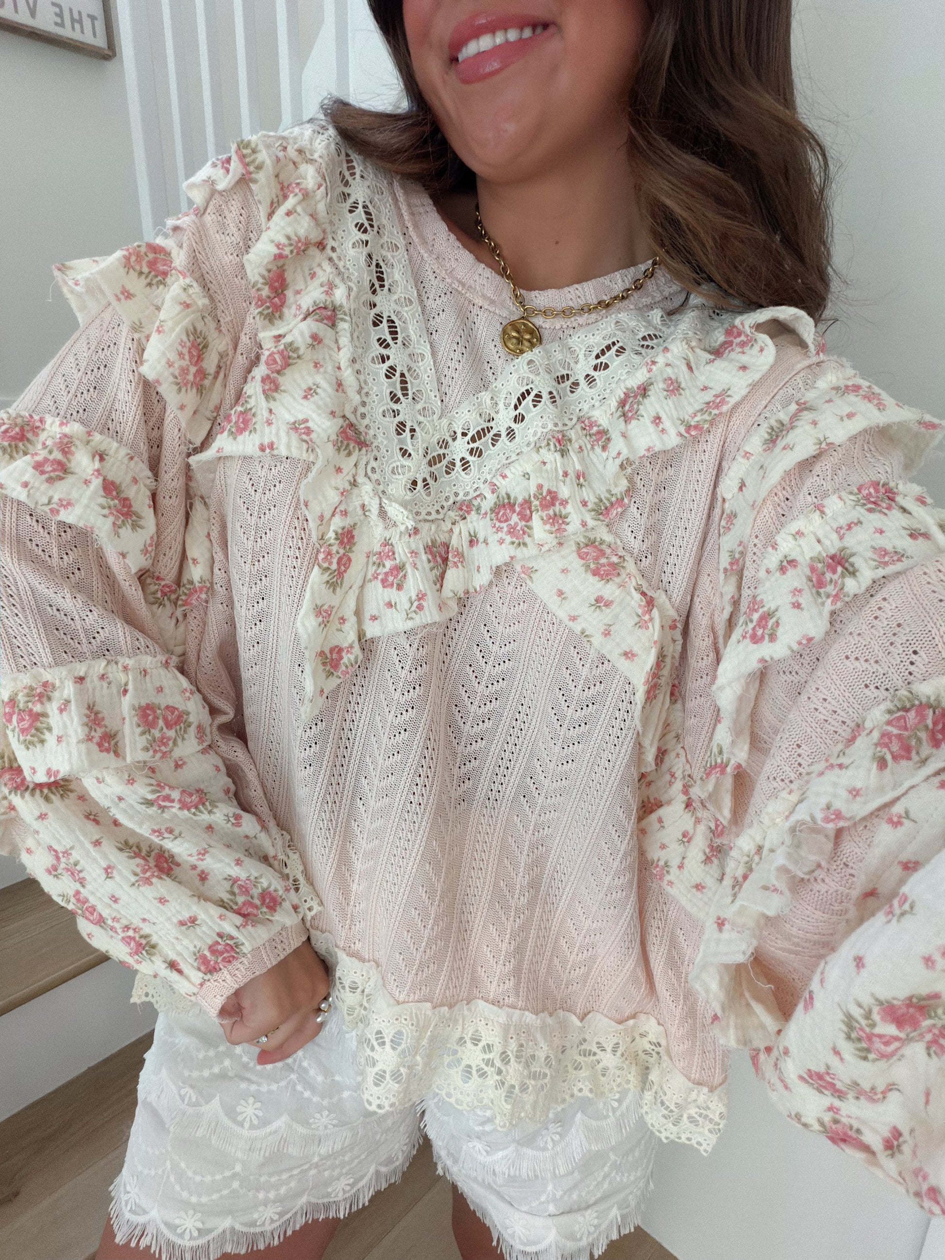 The Garden Party Blouse - Pink Floral